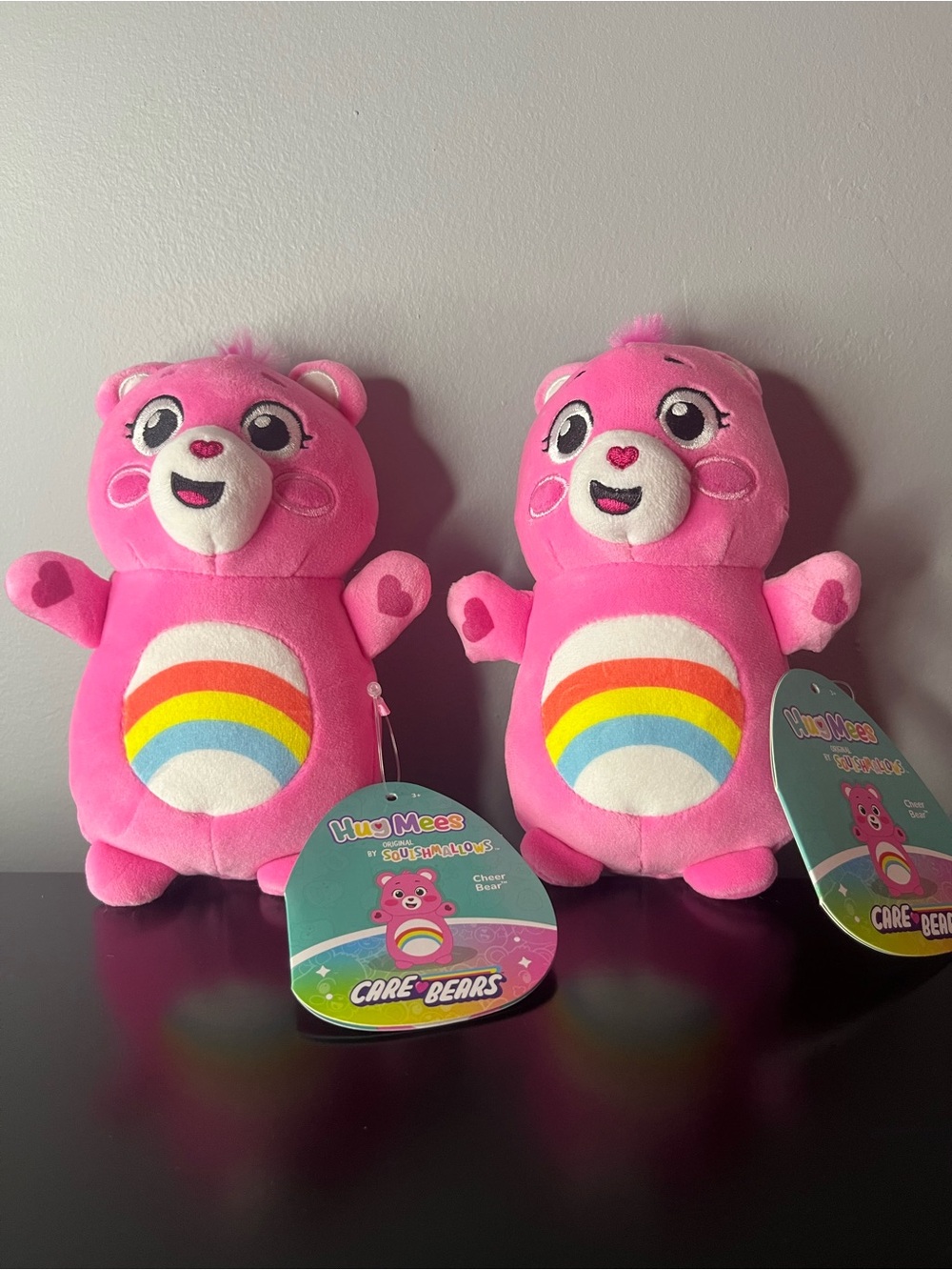 Care Bears Pink Cheer Bear Pair Plush with Rainbow Belly